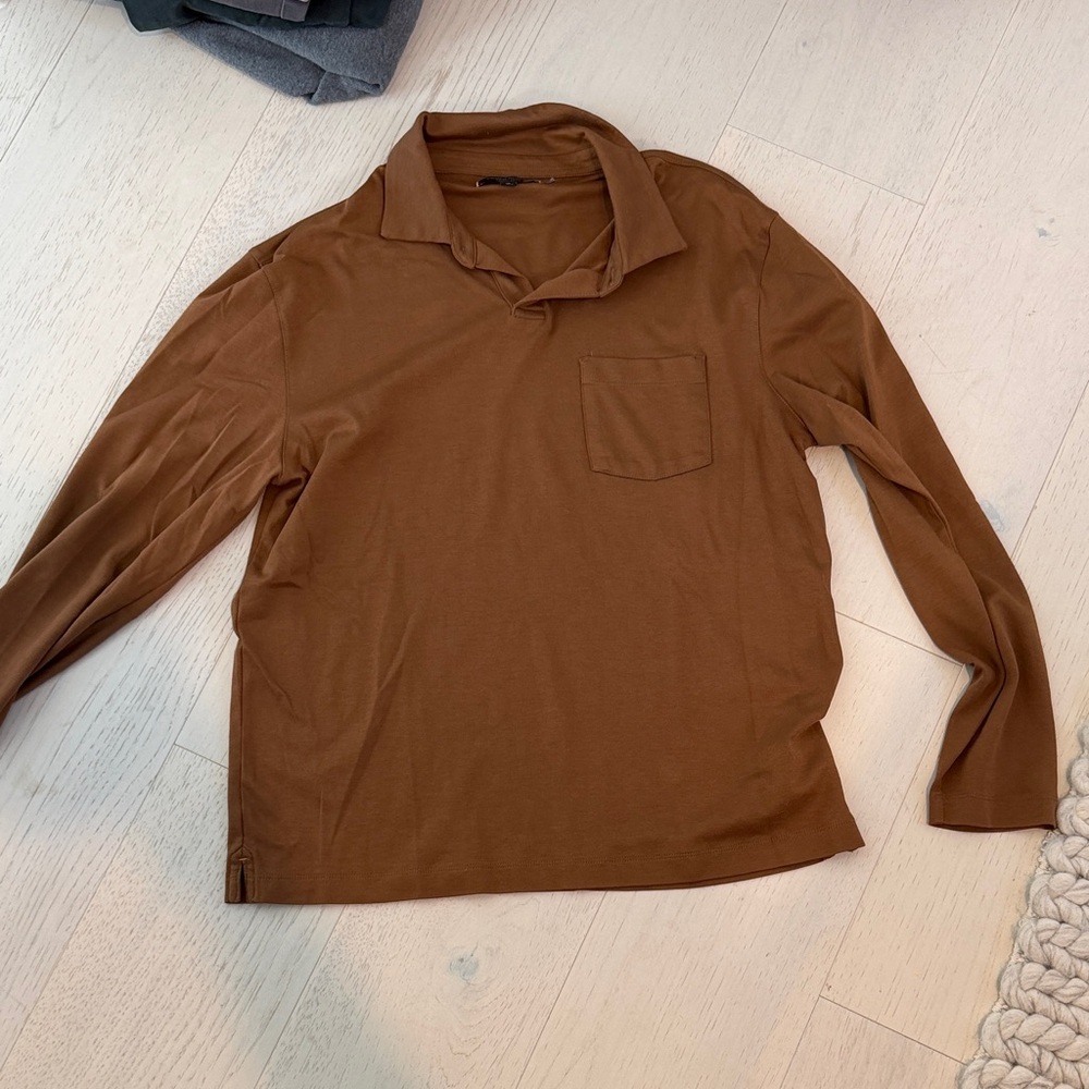 Banana Republic Chestnut Long Sleeve Men's Shirt - Size Medium